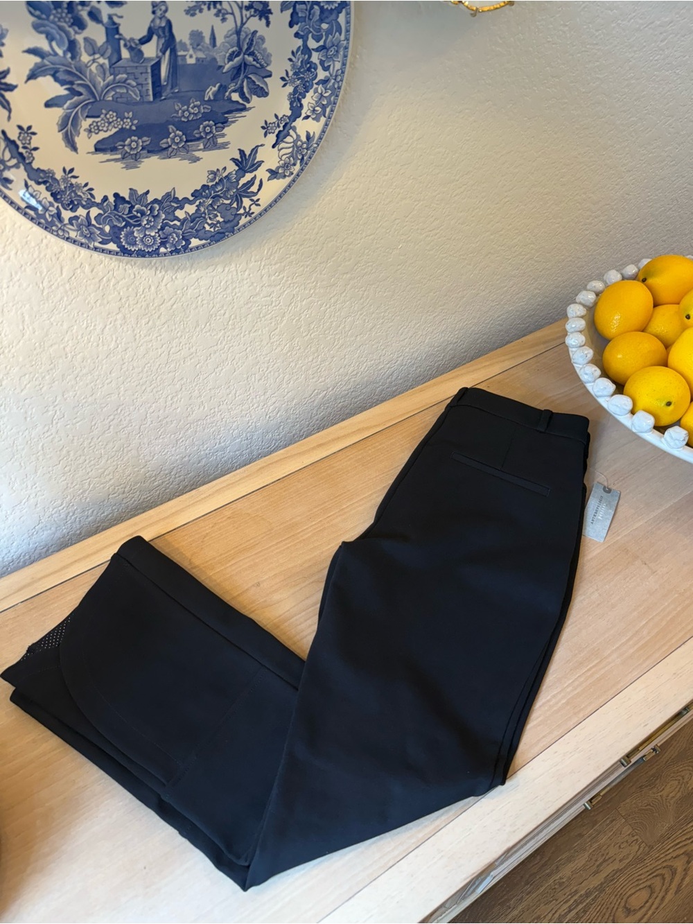 Anthropologie Essentials Petite Black Criss Cross Pants
